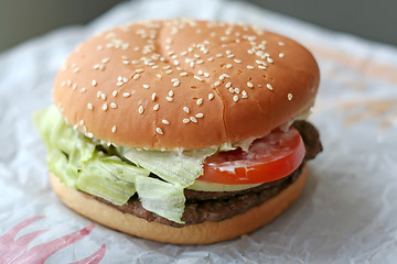 Image showing Fastfood hamburger