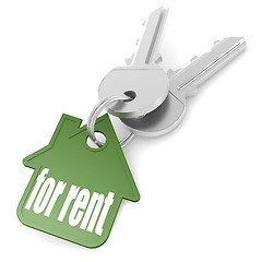 Image showing Keychain with for rent word