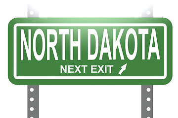 Image showing North Dakota green sign board isolated 