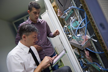 Image showing network engineers in server room