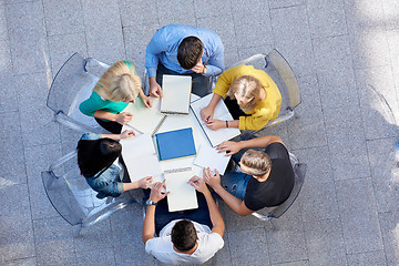 Image showing group of students  top view