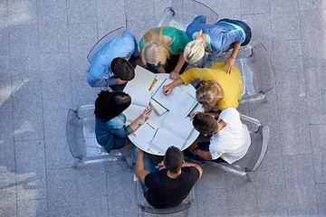 Image showing group of students  top view