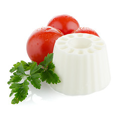 Image showing Fresh white cheese