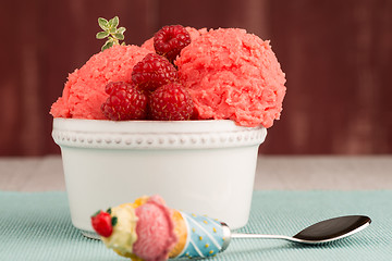 Image showing Red fruits ice cream