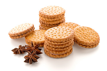 Image showing Sandwich biscuits with vanilla filling