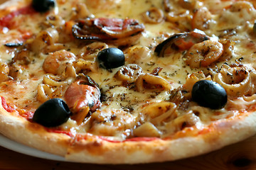 Image showing Seafood pizza