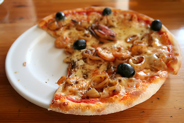 Image showing Seafood pizza