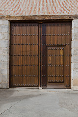 Image showing Old wooden entrance door