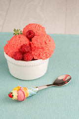 Image showing Red fruits ice cream