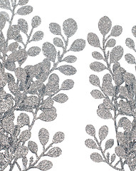 Image showing Christmas decorative silver leaves
