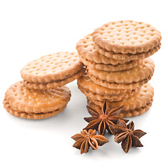 Image showing Sandwich biscuits with vanilla filling