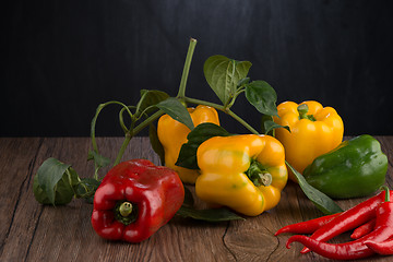 Image showing Vegetables on wooden box