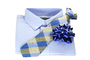 Image showing Blue shirt with a tie