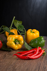 Image showing Vegetables on wooden box