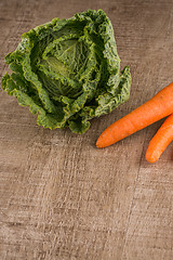 Image showing Carrots and green beans
