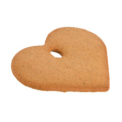 Image showing Christmas decoration: heart shaped gingerbread 