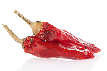 Image showing Two red hot chili pepper