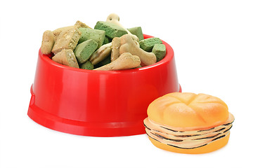Image showing Dog Food with Pet toy