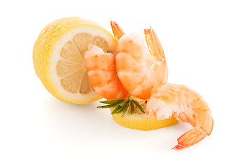 Image showing Shrimp with lime