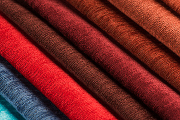 Image showing Multi color fabric texture samples