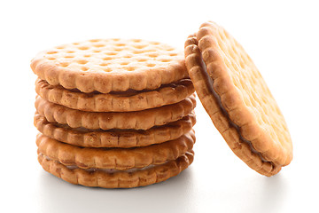 Image showing Sandwich biscuits with vanilla filling