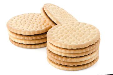 Image showing Sandwich biscuits with chocolate filling