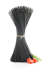 Image showing Bunch of black spaghetti