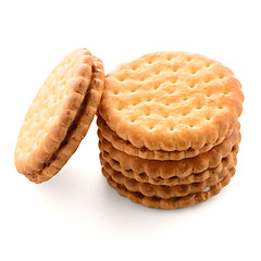 Image showing Sandwich biscuits with vanilla filling