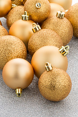 Image showing Golden christmas balls