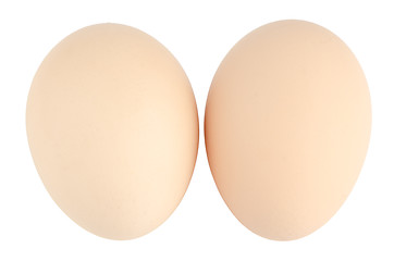 Image showing Two eggs on white 