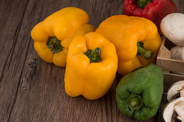 Image showing Colored bell peppers