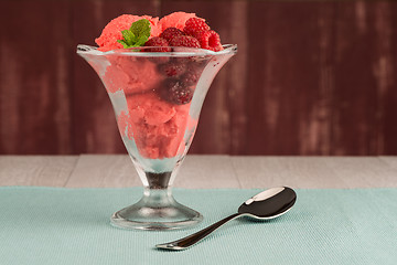 Image showing Red fruits ice cream