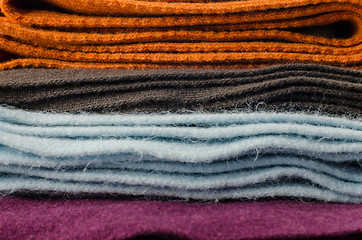 Image showing Pile of colorful scarves