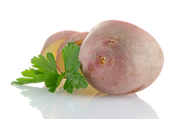 Image showing Red sliced potatoes