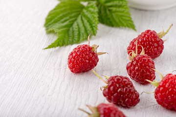 Image showing Ripe red raspberries
