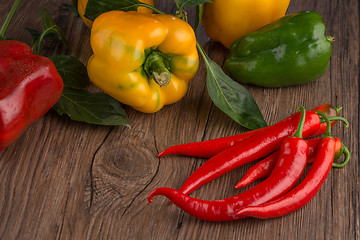 Image showing Colored bell peppers