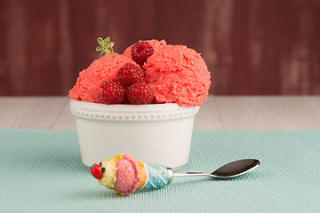 Image showing Red fruits ice cream