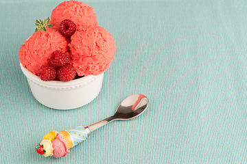 Image showing Red fruits ice cream