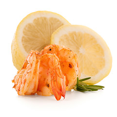 Image showing Shrimp with lime