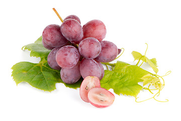 Image showing Bunch of red grapes