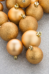 Image showing Golden christmas balls