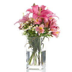 Image showing Pink lilies