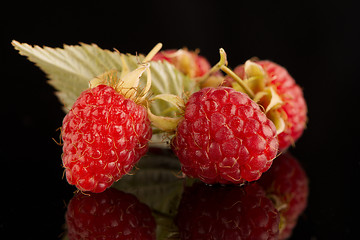 Image showing Fresh raspberries