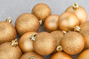 Image showing Golden christmas balls