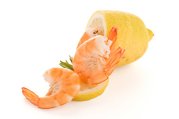 Image showing Shrimp with lime