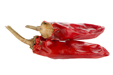 Image showing Two red hot chili pepper