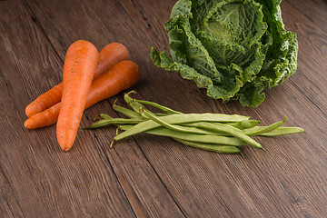 Image showing Carrots and green beans