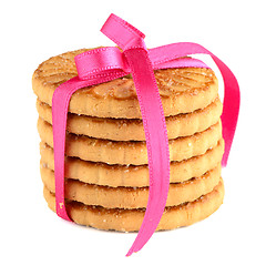 Image showing Festive wrapped rings biscuits