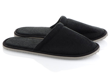 Image showing A pair of grey slippers