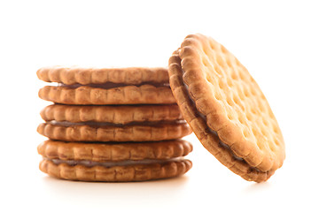 Image showing Sandwich biscuits with vanilla filling